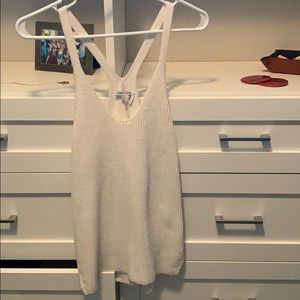 Small white helmut Lang ribbed tank top